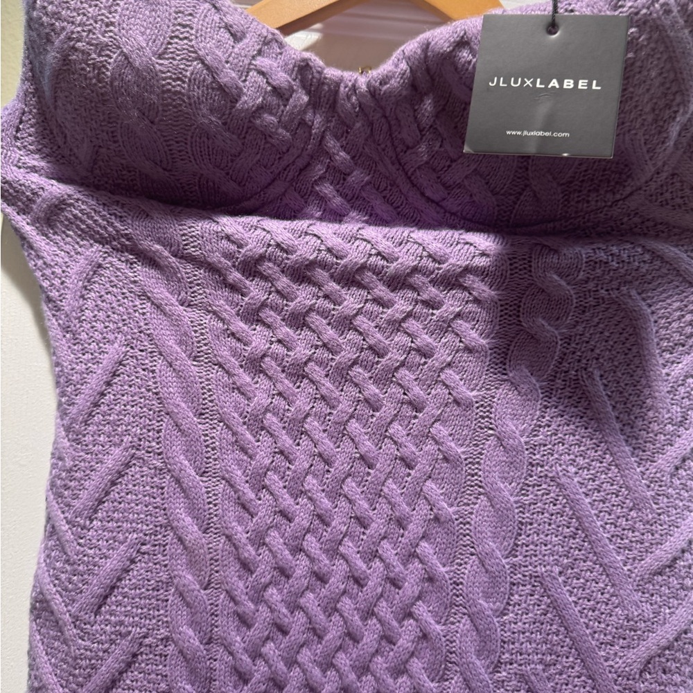 JLUXLABEL Purple Cable Knit Top